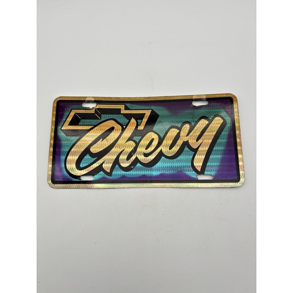 Vintage Chevy Prismatic Booster License Plate Chevrolet Muscle Car Hot Rod